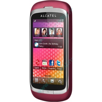Красно-розовый телефон Alcatel One Touch 818 (Альметьевск)